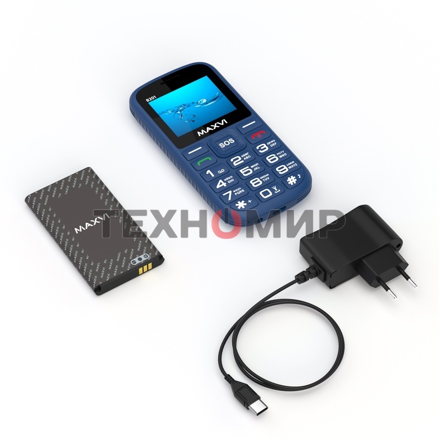 Мобильный телефон Maxvi B201 синий