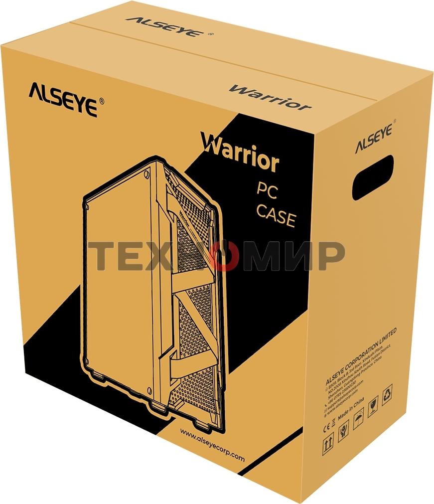 Компьютерный корпус ALSEYE Warrior-B Mini-ITX/Micro ATX/ATX, USB 2.0*2+HD Audio+USB 3.0*1, 