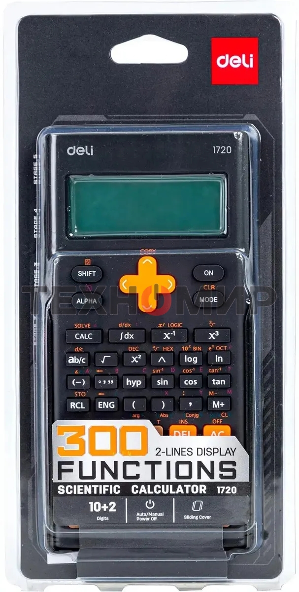 Калькулятор научный Deli E1720-black черный 12-разр.