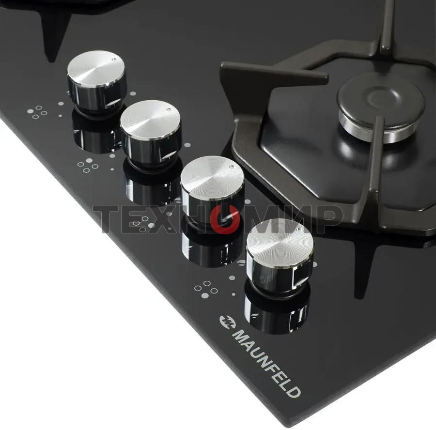 Газовая варочная панель Maunfeld EGHG.64.2CB/G, 4 конфорки, закаленное стекло, черный