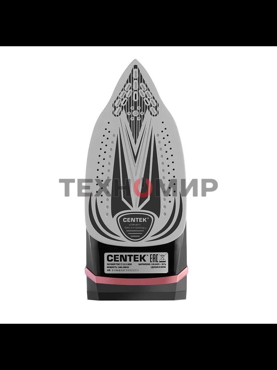 Утюг Centek CT-2313 розовый/черный, 2400 Вт, 50 г/мин, 185 г/мин, 350 мл