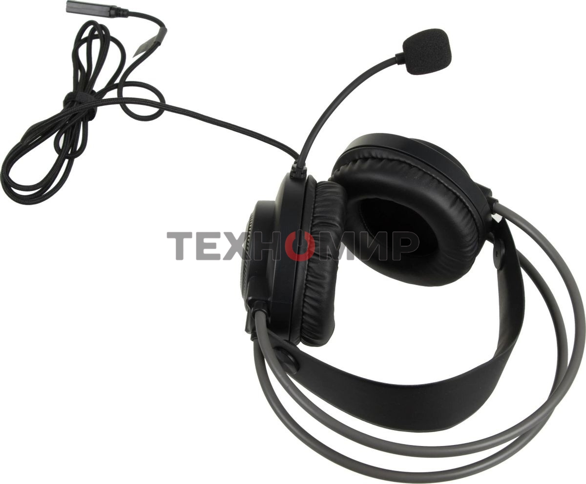 Гарнитура проводная с микрофоном A4Tech Fstyler FH200U серый 2м накладные USB оголовье (FH200U GREY)