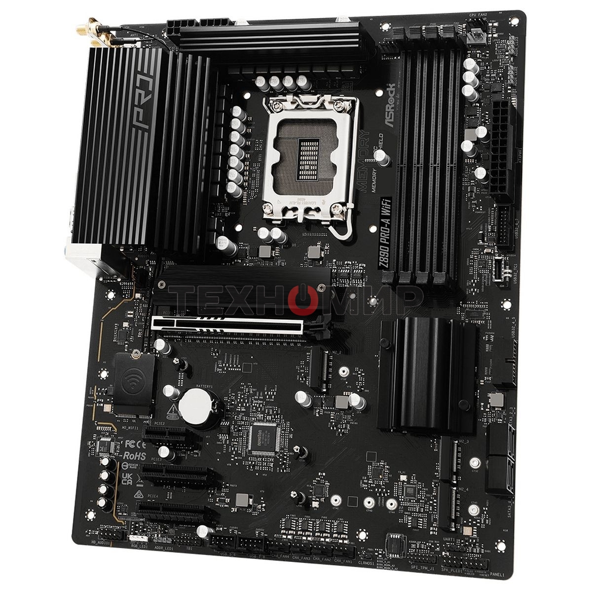 Материнская плата ASRock Z890 PRO-A WIFI, LGA 1851, Intel Z890, 4xDDR5, 4xSATA, 4xM.2, 1xPCIe 5.0 x16, 2xPCIe 4.0 x4, 1xPCIe 4.0 x1, 1xHDMI, 1xDP, 1xThunderbolt 4, 1x2.5Gb LAN, 4xUSB-A 3.2 Gen 1, 2xUSB-A 3.2 Gen 2, 1xUSB-C 3.2 Gen 2, 2xUSB-C Thunderbolt 4