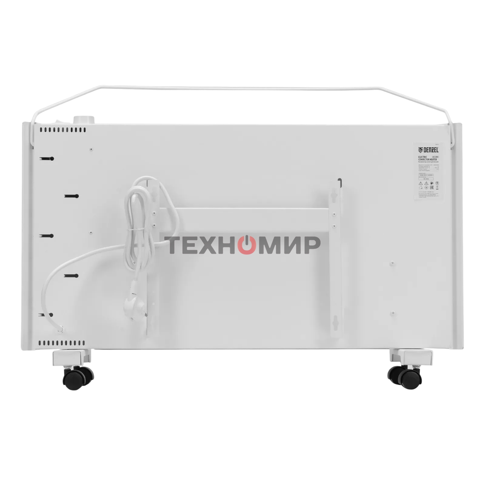 Конвектор электрический Denzel XCE-2000 белый, 2000 Вт, 25 м2, термостат