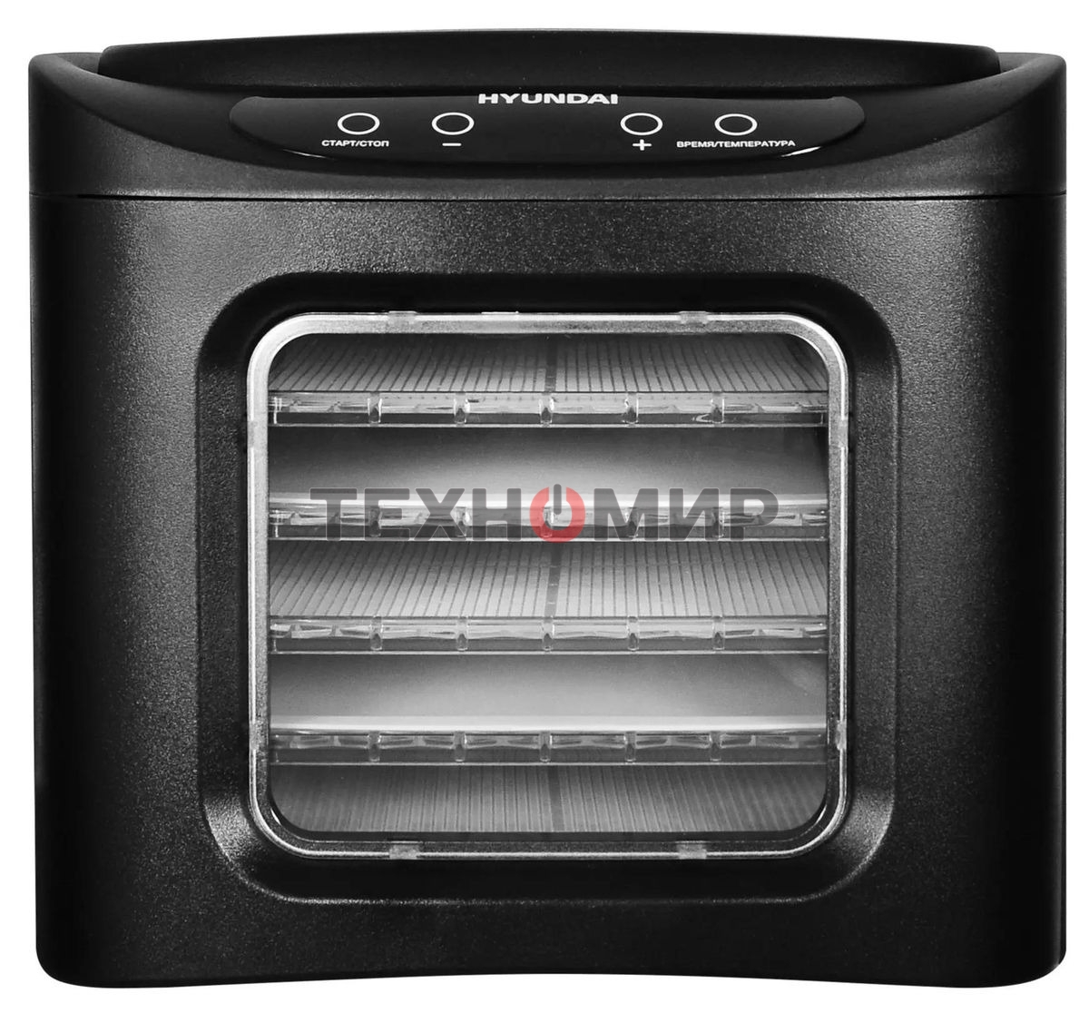 Сушка для фруктов и овощей Hyundai HYFD-P1203 12под. 500 Вт, черный