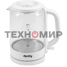 Чайник электрический Domfy DSW-EK304 1.7л. 2200Вт белый (корпус: стекло)