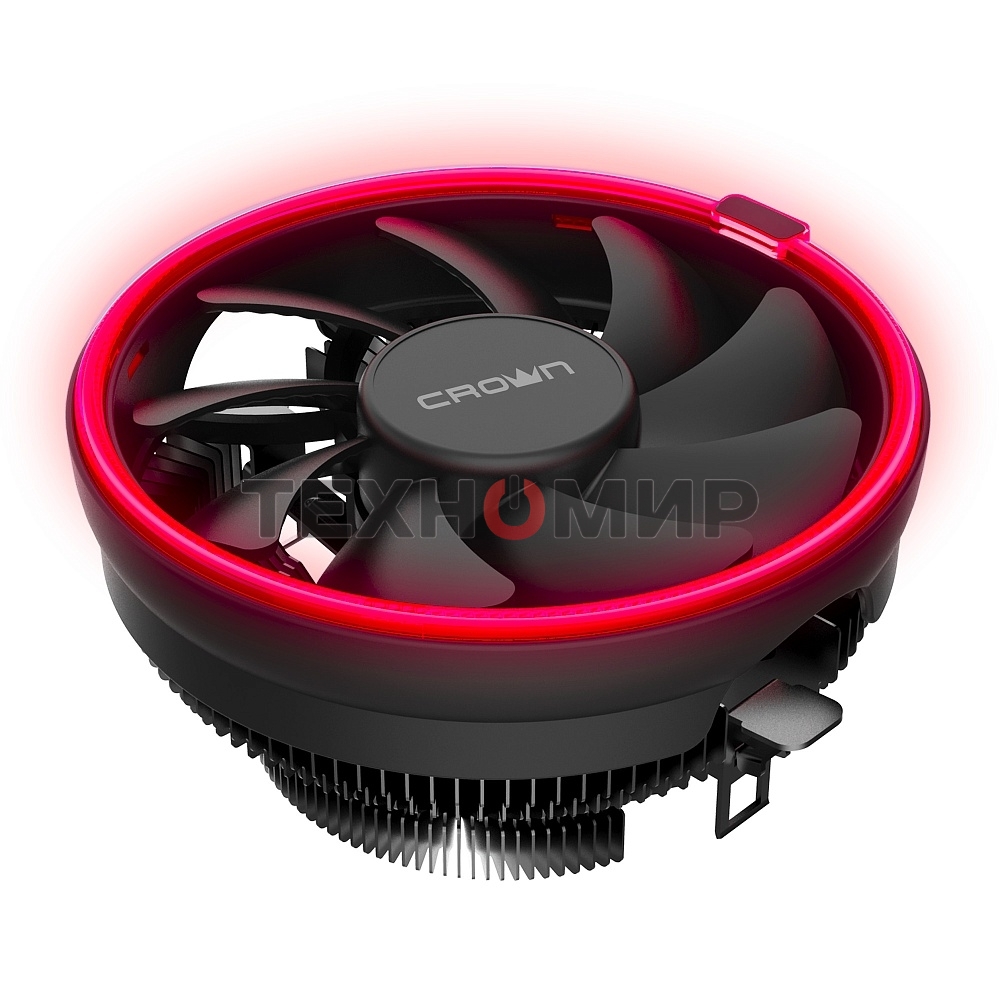 Кулер для процессора Crown CM-1150PWM RED v2 черный, 105 мм, алюминий, 1800 об/мин, 26.3 дБ, 4 pin, 115 Вт, 70 мм