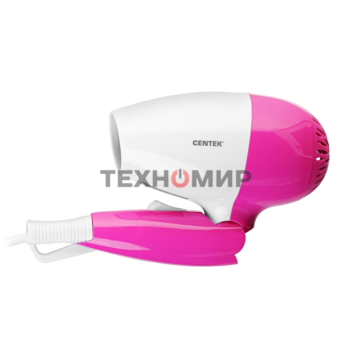 Фен Centek CT-2229 белый/розовый, 1200 Вт, компактный