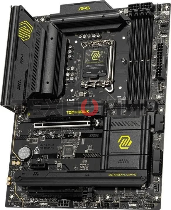 Материнская плата MSI MAG B860 TOMAHAWK WIFI, LGA 1851, Intel B860, 4xDDR5, 4xSATA, 3xM.2, 1xPCIe 4.0 x4, 1xPCIe 5.0 x16, 1xDP, 1xHDMI, 1xUSB-C, 1x 5Gb LAN, 4xUSB-A 2.0, 4xUSB-A 3.2 Gen 2, 7.1, 2x3.5 мм, TOSLINK, ATX