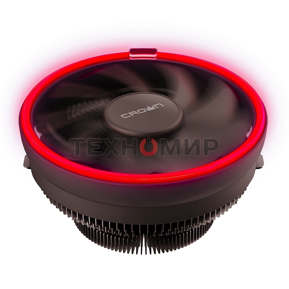 Кулер для процессора Crown CM-1150PWM RED v2 черный, 105 мм, алюминий, 1800 об/мин, 26.3 дБ, 4 pin, 115 Вт, 70 мм