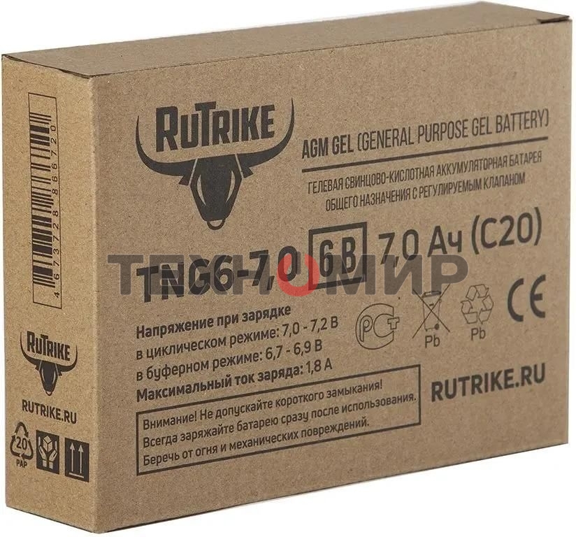 Батарея для ИБП Rutrike TNG6-7,0 6В 7Ач