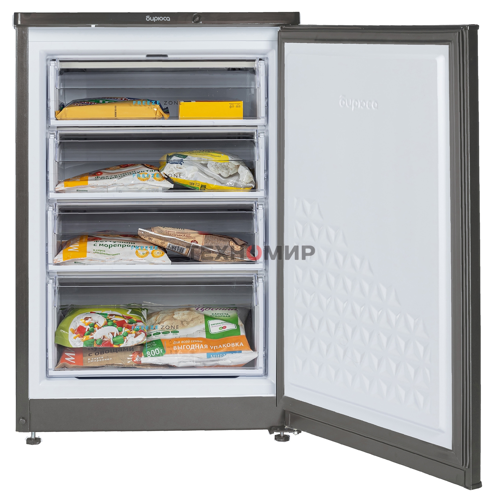 Морозильная камера Бирюса W514 графит 110л, 4 ящика