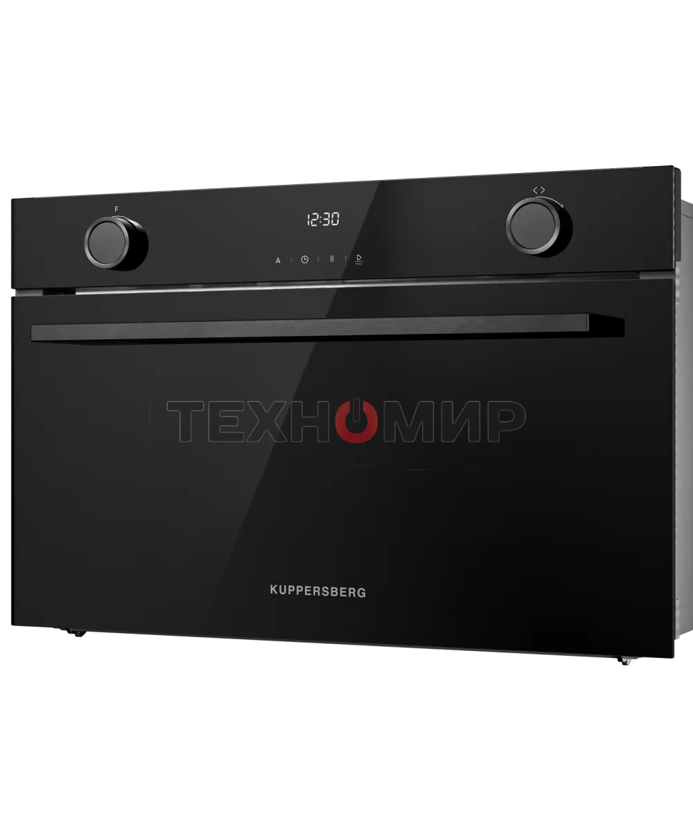 Встраиваемая микроволновая печь Kuppersberg HMW 611 BB, High-Tech, 34 л, поворотное/сенсорное управление, мощность 900 Вт, 5 уровней мощности, 10 автоматических программ, размораживание, гриль, конвекция, поворотный стол, черный