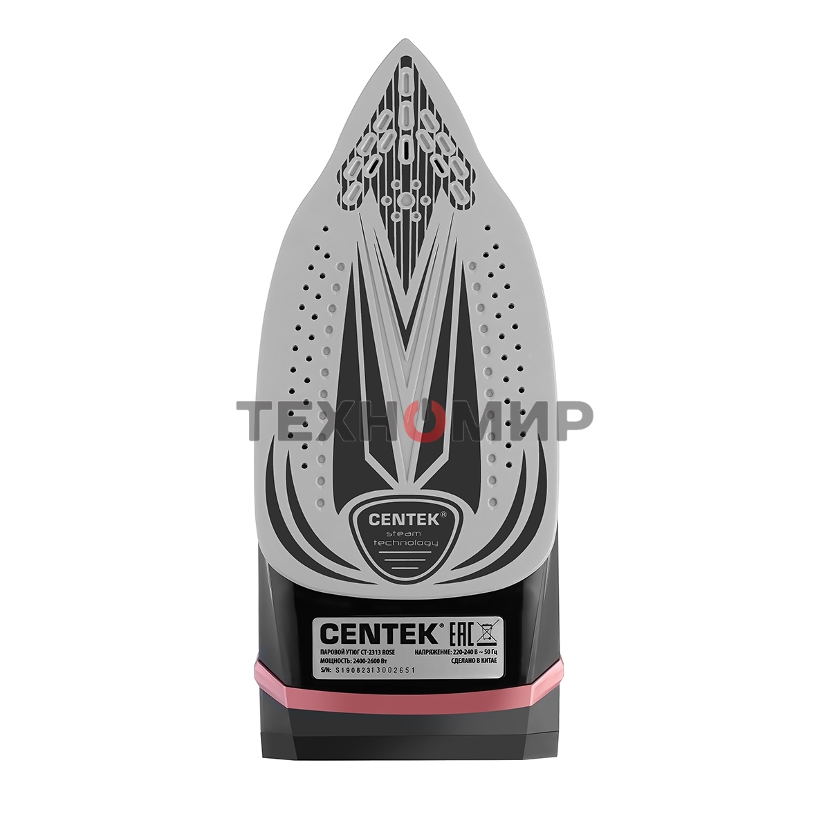 Утюг Centek CT-2313 розовый/черный, 2400 Вт, 50 г/мин, 185 г/мин, 350 мл