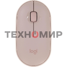 Мышь беспроводная Logitech Pebble M350 розовый, 1000 dpi, радиоканал, Bluetooth, USB, кнопки - 3