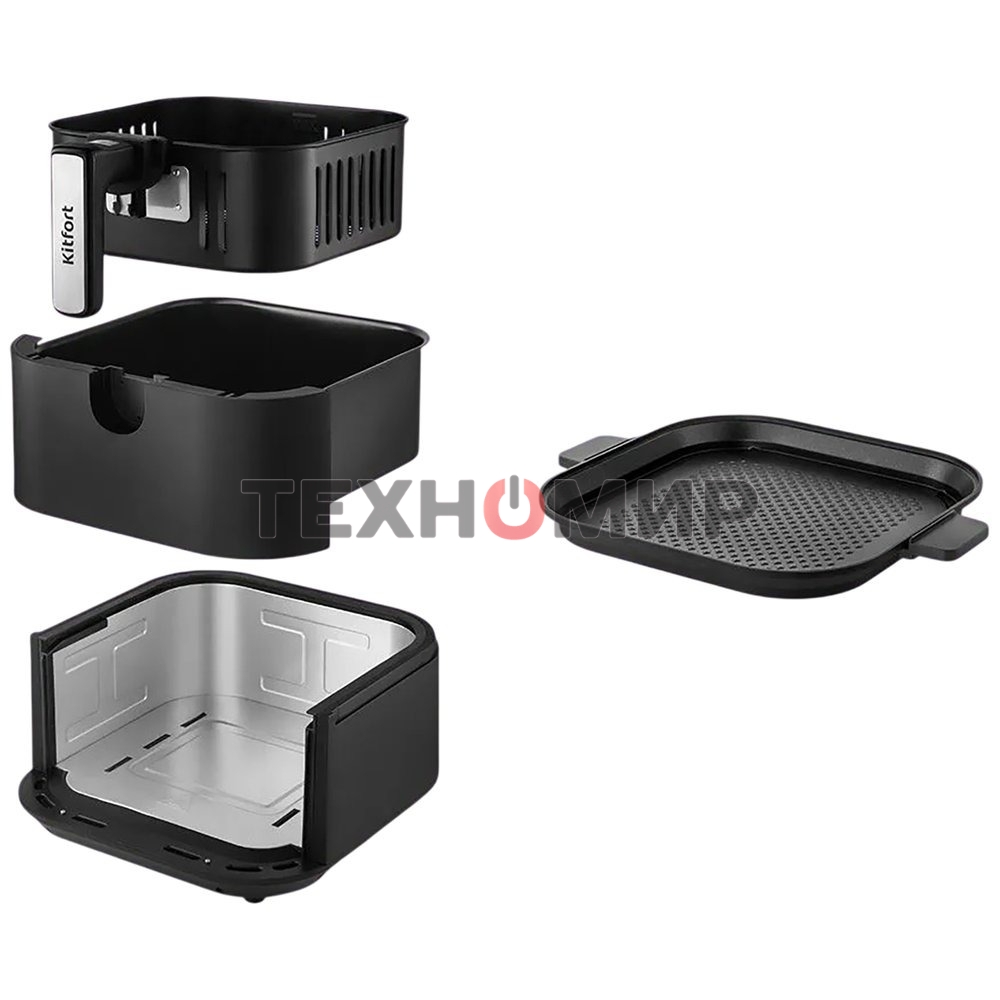 Аэрогриль Kitfort КТ-8127 1930Вт черный/серебристый