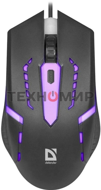Мышь проводная Defender Flash MB-600L черный, 1200 dpi, USB, кнопки - 4