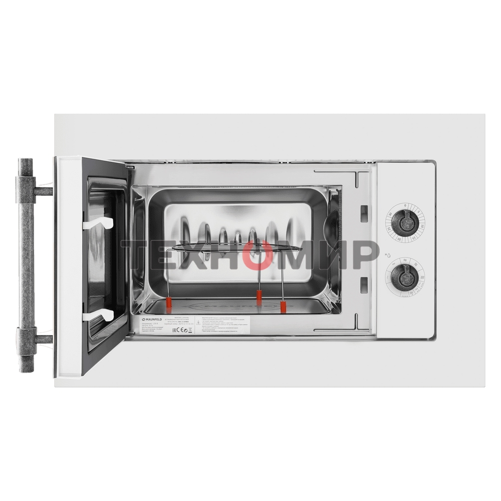Микроволновая печь встраиваемая Maunfeld JBMO.20.5ERWAS белый, 20 л, 700 Вт, переключатели - поворотный механизм