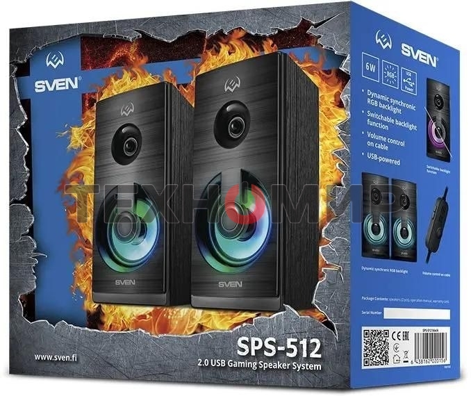 Акустическая система SVEN SPS-512 2.0 черные