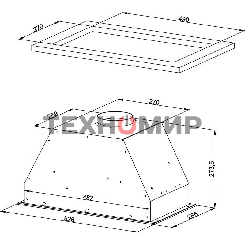 Вытяжка встраиваемая Kuppersberg Innova V 60 белый, 52.6 см, 1300 куб. м/ч, 46 дБ