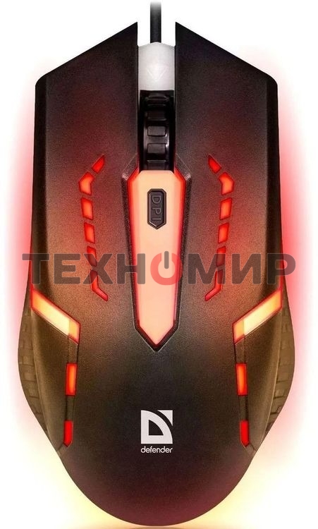 Мышь проводная Defender Flash MB-600L черный, 1200 dpi, USB, кнопки - 4