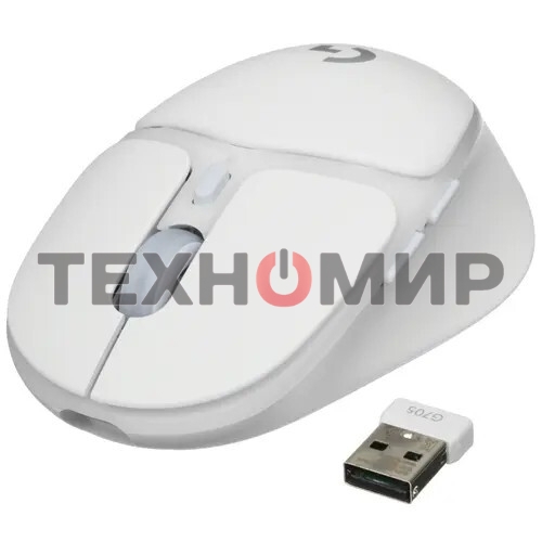 Мышь беспроводная Logitech G705 белый, 8200 dpi, радиоканал, Bluetooth, USB, кнопки - 6