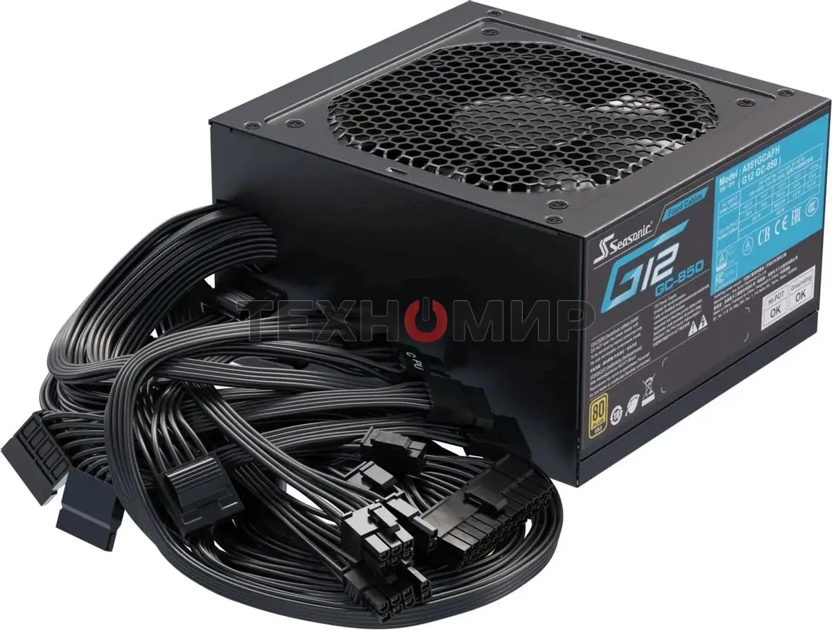 Блок питания Seasonic ATX 850W G12 GC-850 80+ gold (20+4pin) APFC 120мм fan 6xSATA RTL