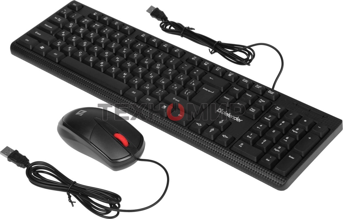 Комплект клавиатура+мышь Defender Line C-511 проводной, USB, 1000 DPI, чёрный