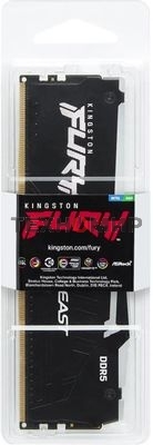 Оперативная память Kingston Fury Beast RGB, DDR5, 32GB (1x32GB), 5600 MHz, CL40, с радиатором, RGB, чёрный