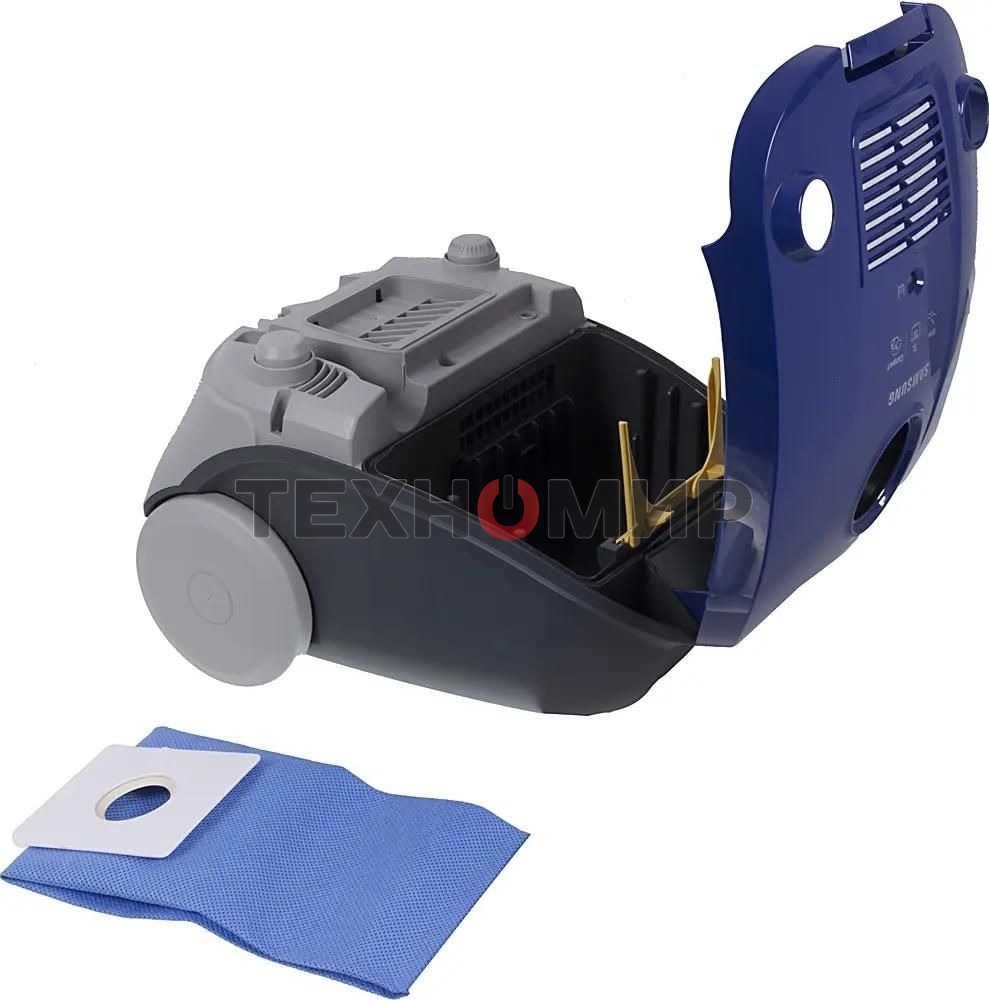 Пылесос Samsung VCC4140V3A синий, 320/1600 Вт, уборка сухая, пылесборник мешок 3 л