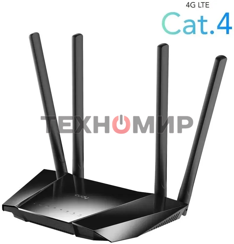 Роутер беспроводной Cudy LT400 N300 10/100BASE-TX/4G cat.4 черный