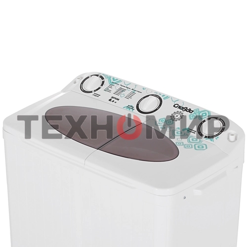 Стиральная машина Славда WS-60РЕТ белый/серый, загрузка вертикальная 6 кг, 1350 об/мин, класс: А