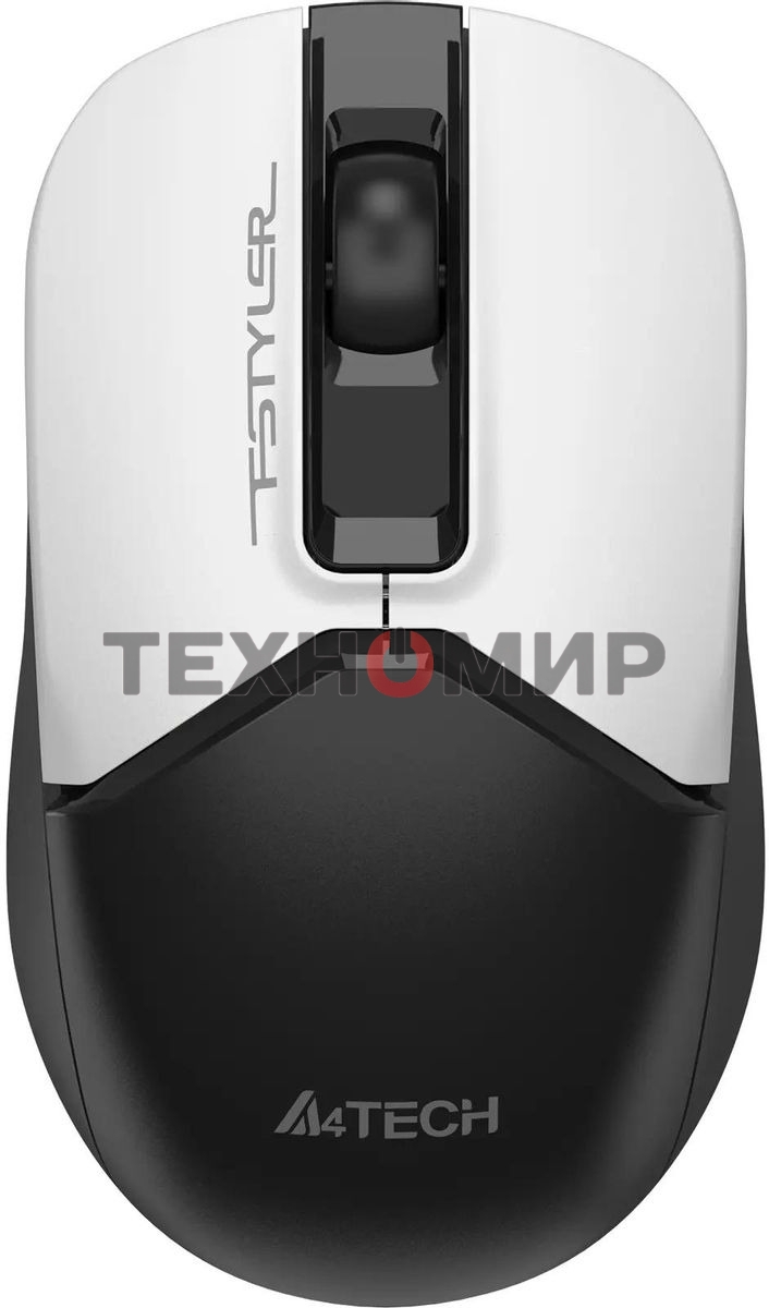 Мышь беспроводная A4Tech Fstyler FG12S белый/черный, 1200 dpi, радиоканал, USB, кнопки - 3