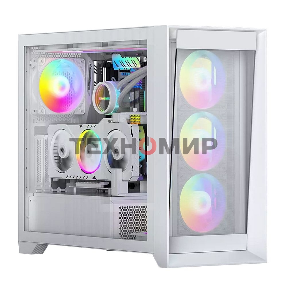 Компьютерный корпус ACD Lagrange; ATX, белый, FANS: 120мм ARGb: 3 Top + 1 Rear + HUB. Drive bay int: 3x3,5