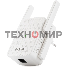 Повторитель беспроводного сигнала Digma D-WR310 (D-WR310V2) N300 Wi-Fi белый