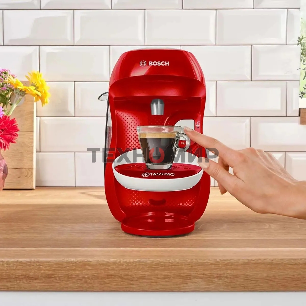 Кофемашина капсульная Bosch Tassimo TAS1006 Happy красный, исп. кофе - капсулы, 0.7 л, 1400 Вт.