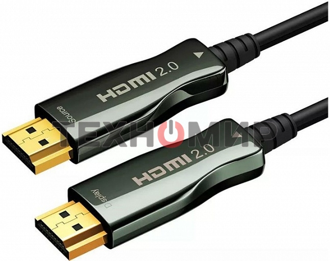 Кабель HDMI AOC-HM-HM-30M Wize, оптический, 30 м, 4K/60HZ, v.2.0, ARC, 19M/19M, черный, коробка