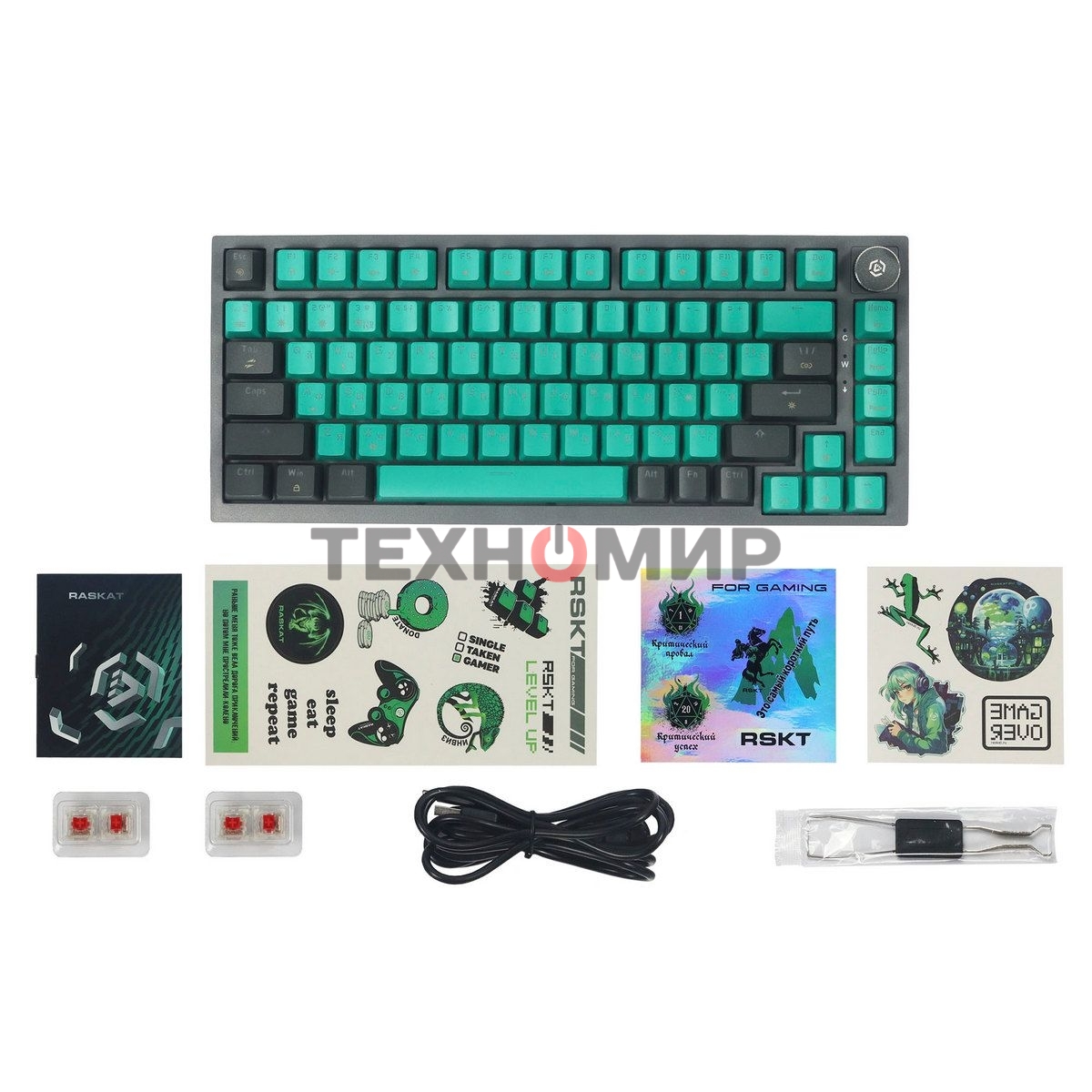 Клавиатура Raskat KM006 проводная, USB Type-A, чёрный/серый