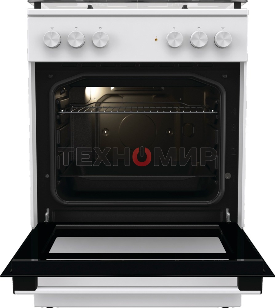 Плита комбинированная Gorenje GK6A20WF белый, конфорок 4 газовых, духовка 65 л, 60 см x 85 см x 60 см