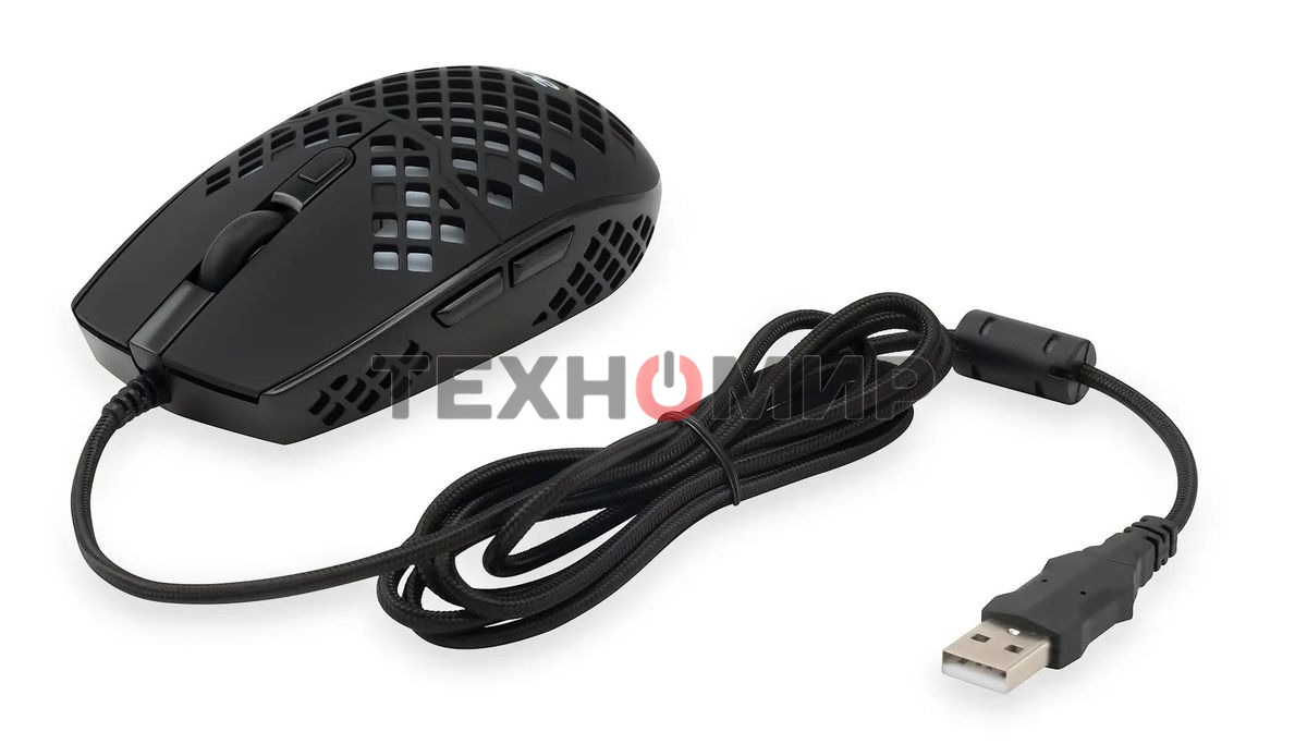 Мышь проводная Acer OMW134 черный, 3200 dpi, USB, кнопки - 6