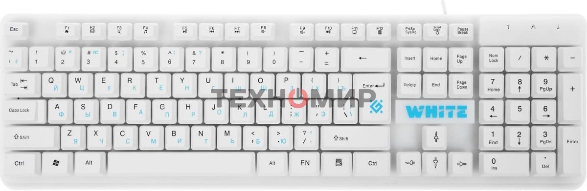 Клавиатура проводная Defender GK-172, USB, белый