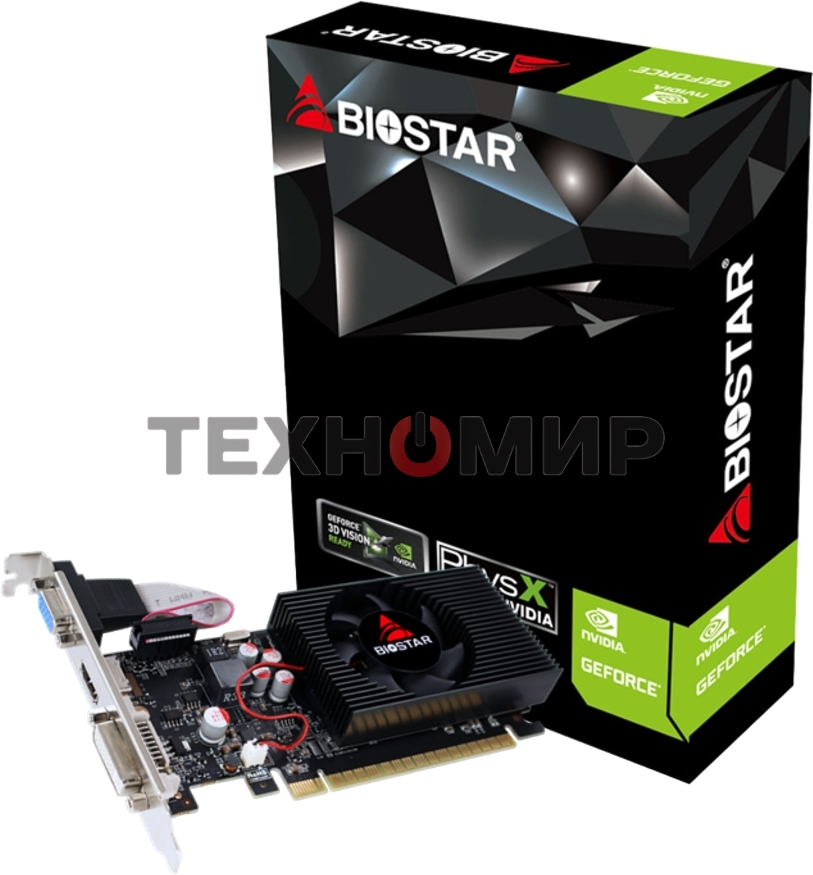 Видеокарта Biostar PCI-E GT730-4Gb D3 LP (GF108) NVIDIA GeForce GT 730 4Gb 128bit GDDR3 700/1333 DVIx1 HDMIx1 CRTx1 HDCP Ret low profile