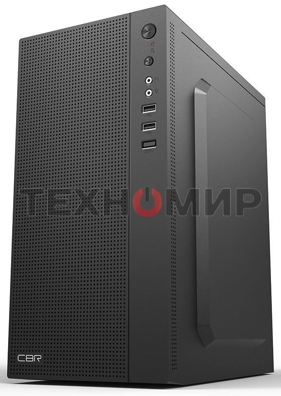 Компьютерный корпус CBR PCC-MATX-MX08-WPSU mATX Minitower MX08, без БП, 2*USB 2.0, HD Audio+Mic, черный