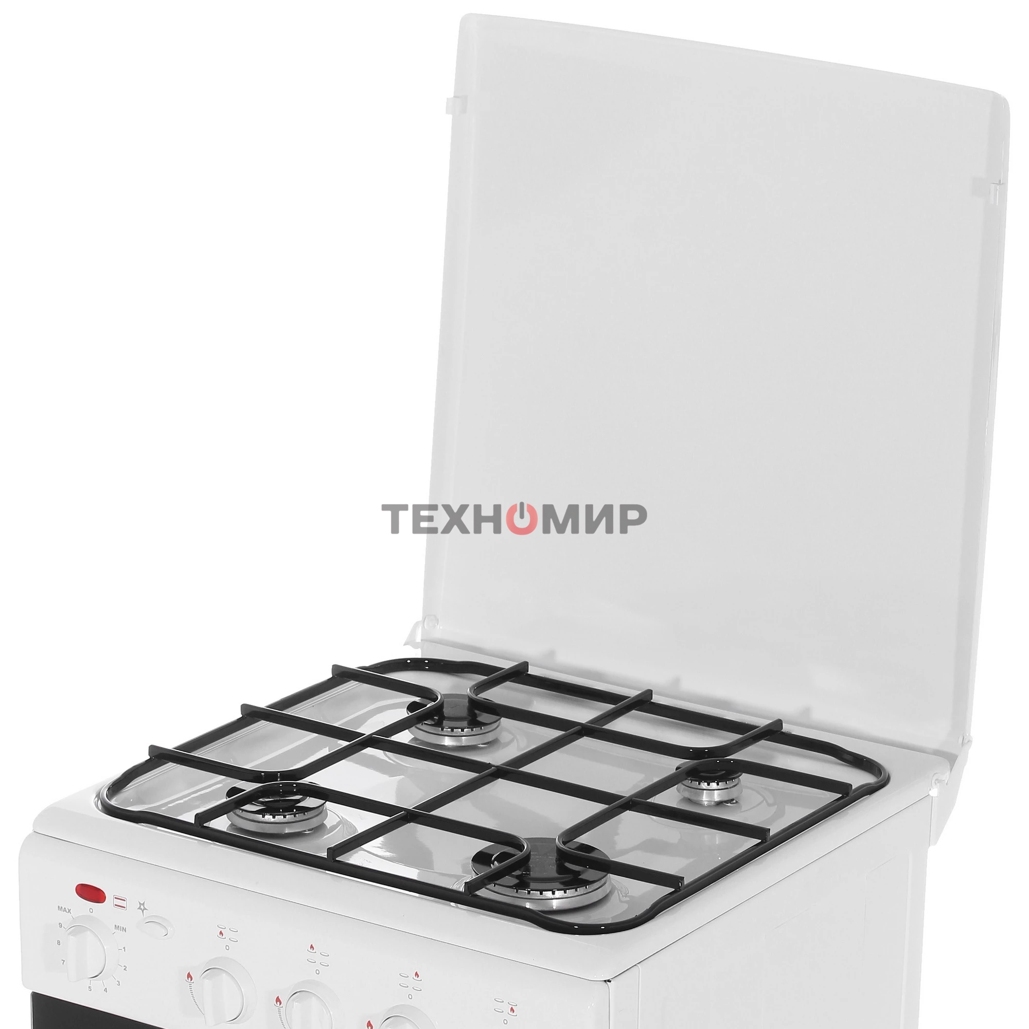 Плита комбинированная Cezaris ПГЭ 1000-03 белый, конфорок 4 шт, духовка 45 л, 51 см x 85 см x 52 см