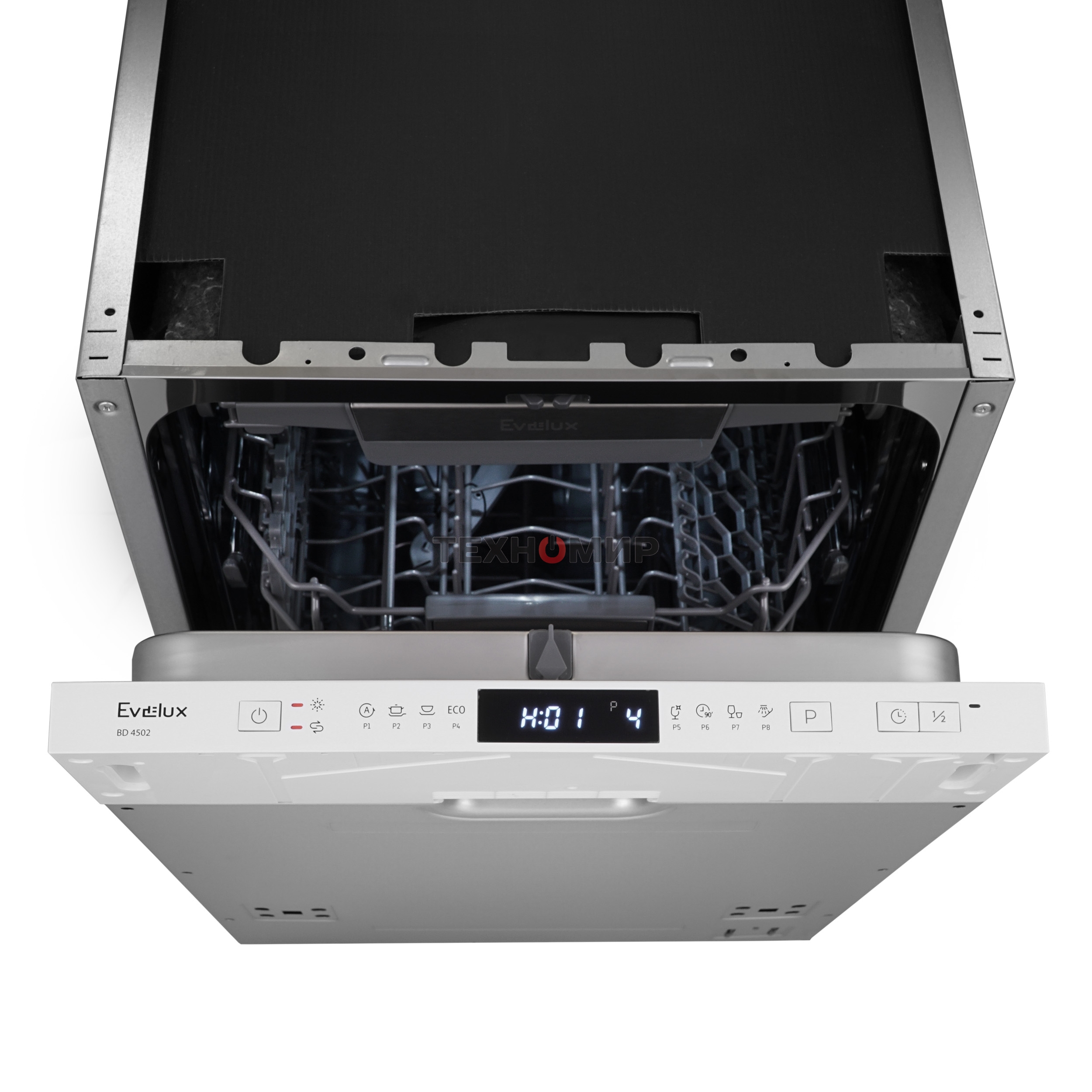 Встраиваемая посудомоечная машина Evelux BD 4502, белый, 44.8 см, 10 компл., 47 дБ, класс A++