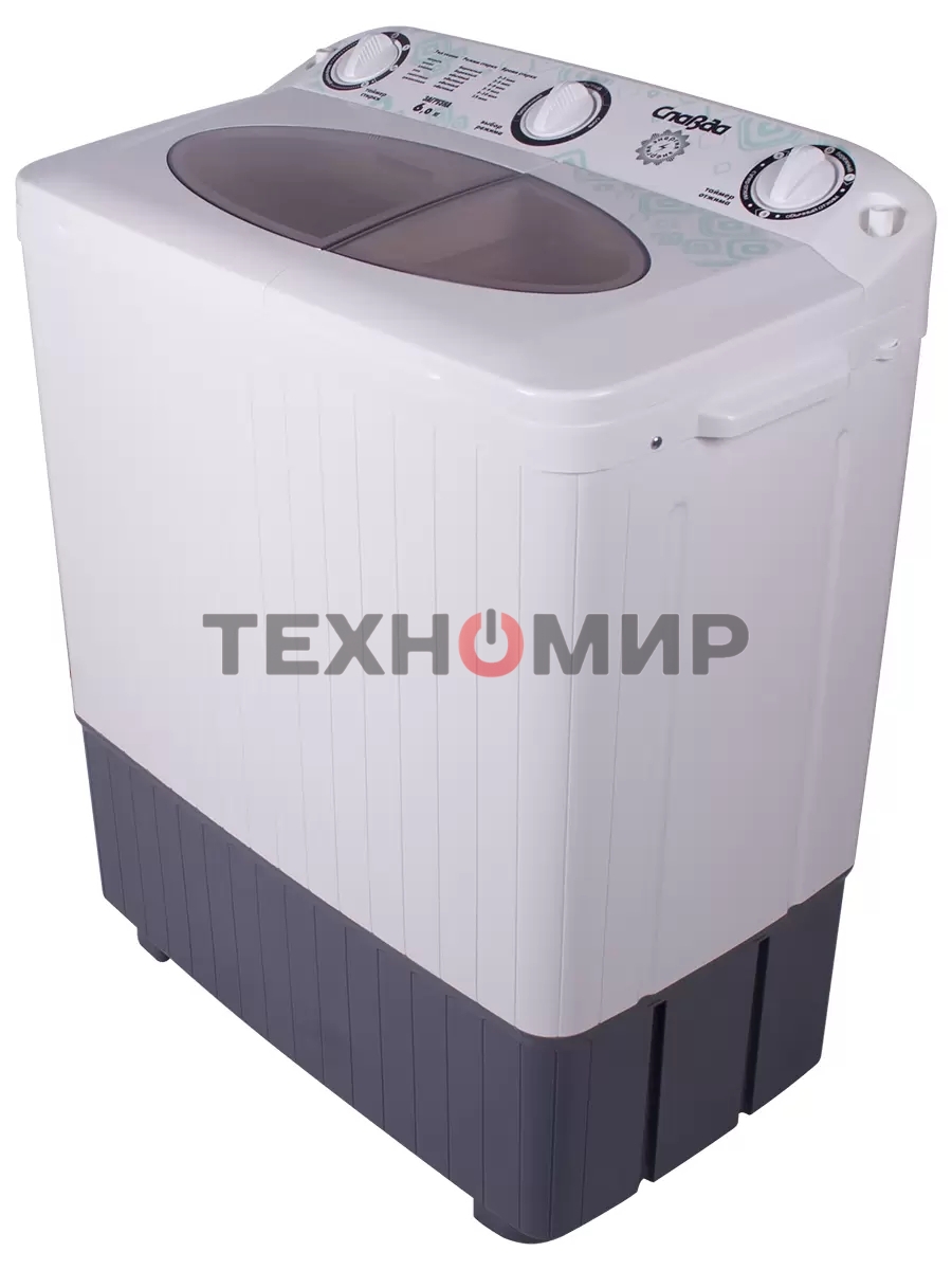 Стиральная машина Славда WS-60РЕТ белый/серый, загрузка вертикальная 6 кг, 1350 об/мин, класс: А