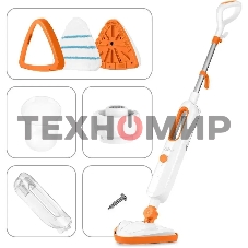 Швабра паровая Kitfort КТ-1048-2 1300Вт белый/оранжевый