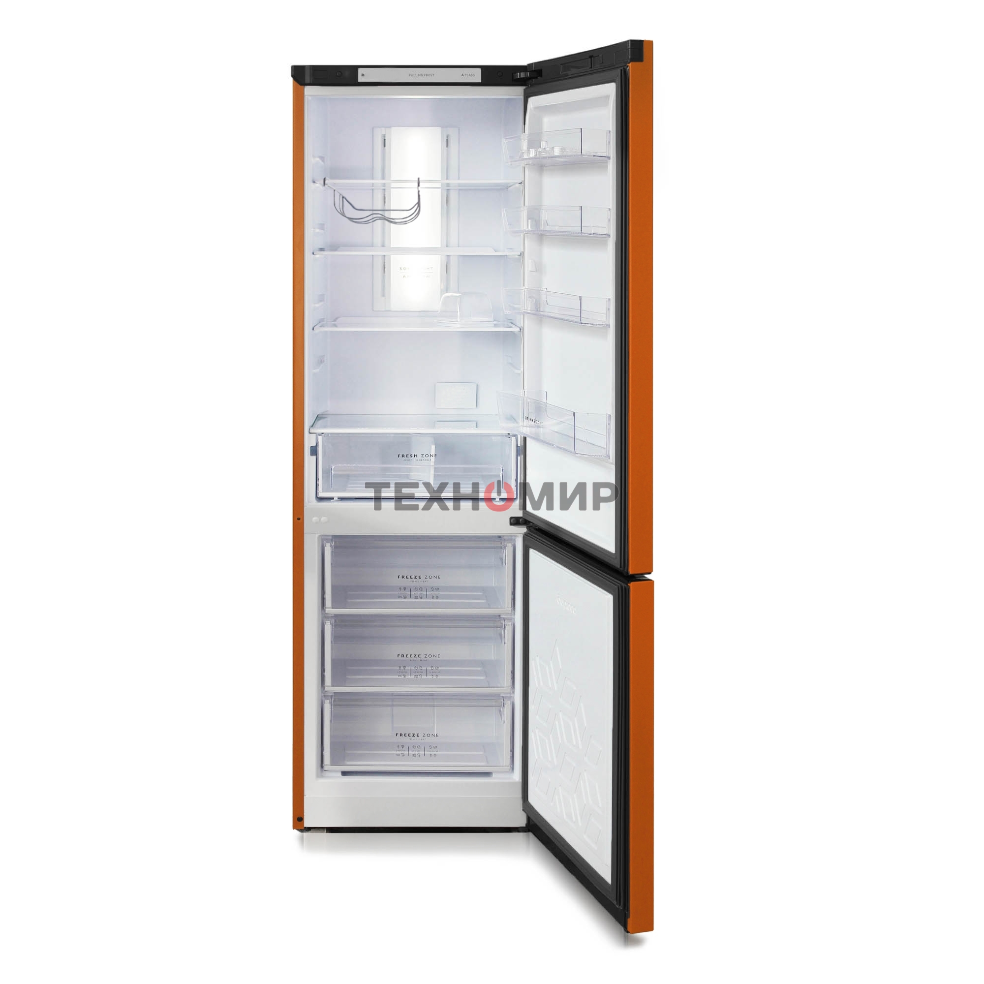 Холодильник Бирюса Б-T960NF оранжевый двухкамерный 240/100 л морозилка снизу, No Frost