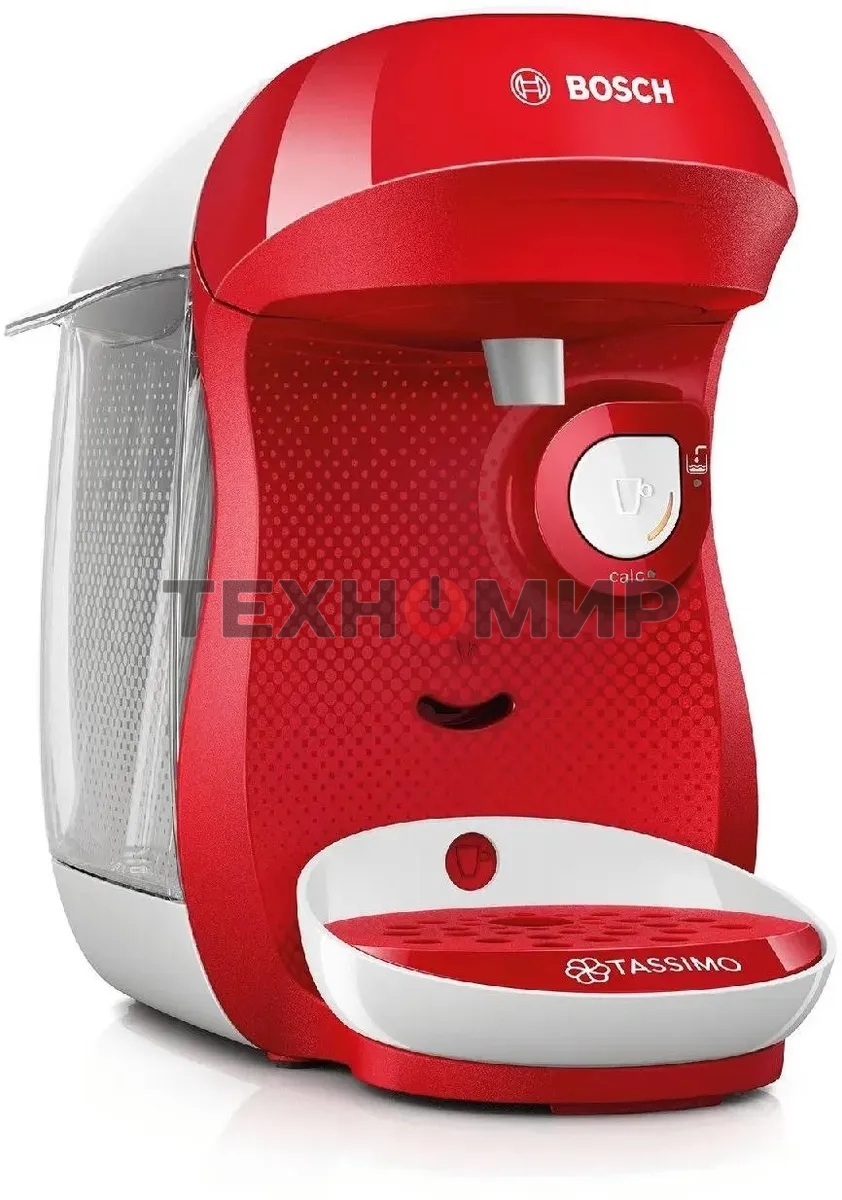 Кофемашина капсульная Bosch Tassimo TAS1006 Happy красный, исп. кофе - капсулы, 0.7 л, 1400 Вт.
