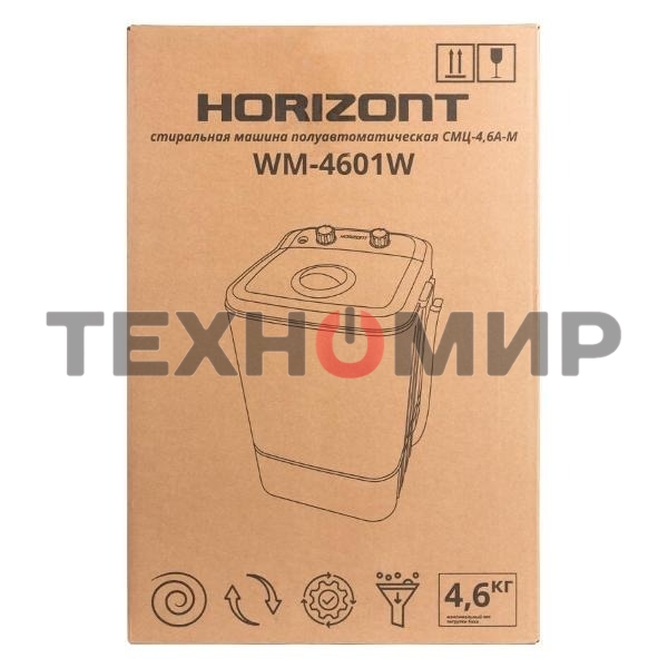 Стиральная машина Horizont WM-4601W светло-серый, загрузка вертикальная 4.6кг, класс: A